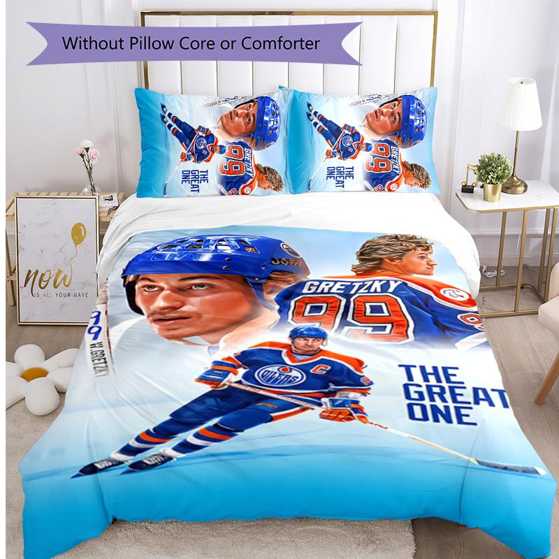 Wayne Gretzky Bedrucktes 3-teiliges Bettwäscheset Weiche Atmungsaktive Bettbezug Kissenbezüge Set Waschbar Schlafzimmer Dekoration Heimgeschenk