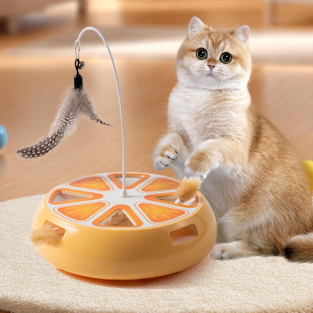 Automatic Teaser Interactive Cat Toy Funny Electronic Supplies Lightweight 360° Rotating Kitten