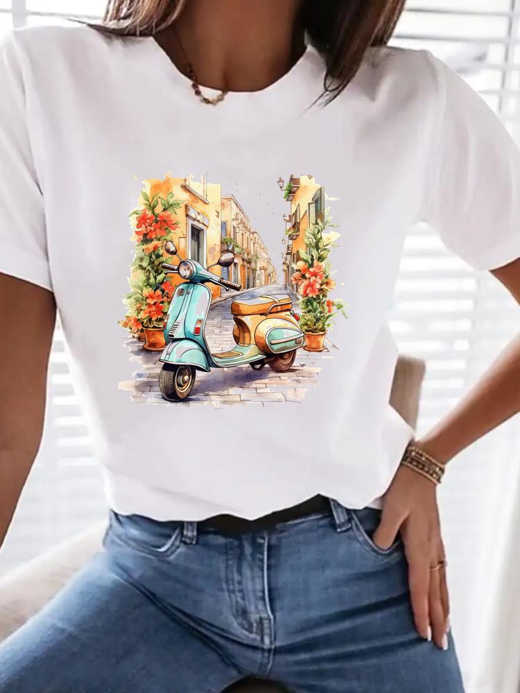 (Asian Size) trend style cute Women Tee Top Fashion Clothing T Shirt Woman Print Female Short Sleeve Graphic T-shirts