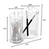 Cotton Pad Box 2 Round Compartments Transparent Acrylic Makeup Storage for Cotton Swab and Cotton Pads