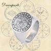 Dawapara Salomo-Ringe für Männer Talisman Schlüssel Salomos Amulett Punk-Ring Schmuck aus Edelstahl