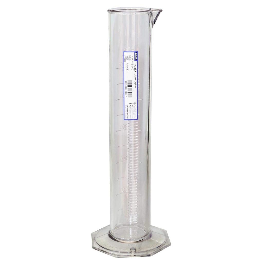 Niigata Seiki BeHAUS PC Measuring Cylinder, 500ml, PM-500