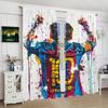 Various Football Number 10 Players -2 Pieces - Printed Curtains, 100% Polyester, Suitable for Home Decor (excluding Poles)