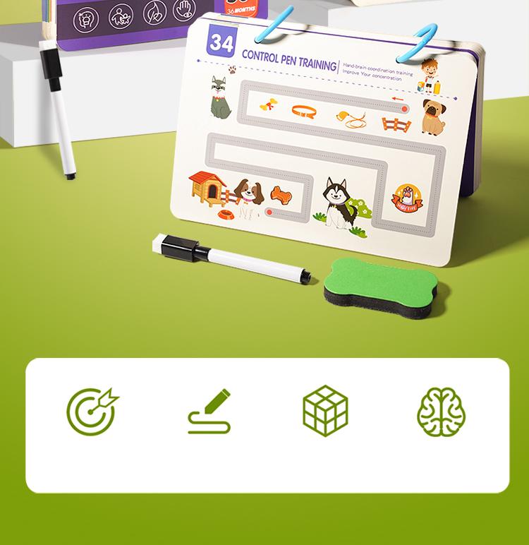 Montessori Writing Control Training Book Reusable Magical Tracing Workbook Practice Book Children Drawing Education Stationery