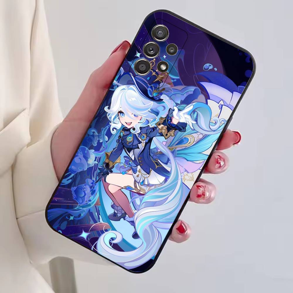 Genshin Impact F-Furina Phone Case For Samsung S25,S24,S21,S22,S23,S30,Ultra,S20,Plus,Fe,Soft Silicone Black Cover