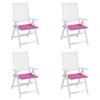 Garden Chair Cushion Set 4 Pcs Pink 50x50x4 Cm Fabric