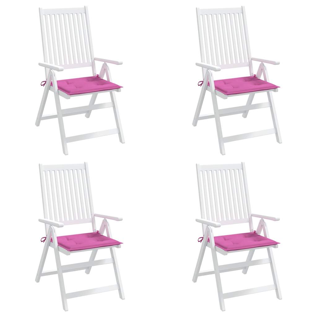 Garden Chair Cushion Set 4 Pcs Pink 50x50x4 Cm Fabric