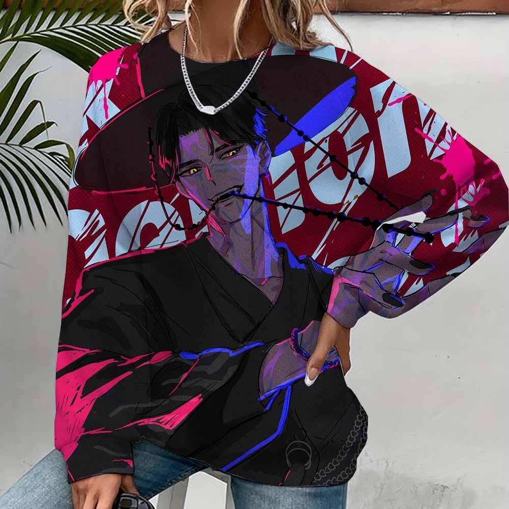New Fashion Long Sleeve Round Neck Anime K-Pop Demon Hunters Printed Hoodie Sweatshirt Street Wear Women Sweatshirt Huntrix Kpop