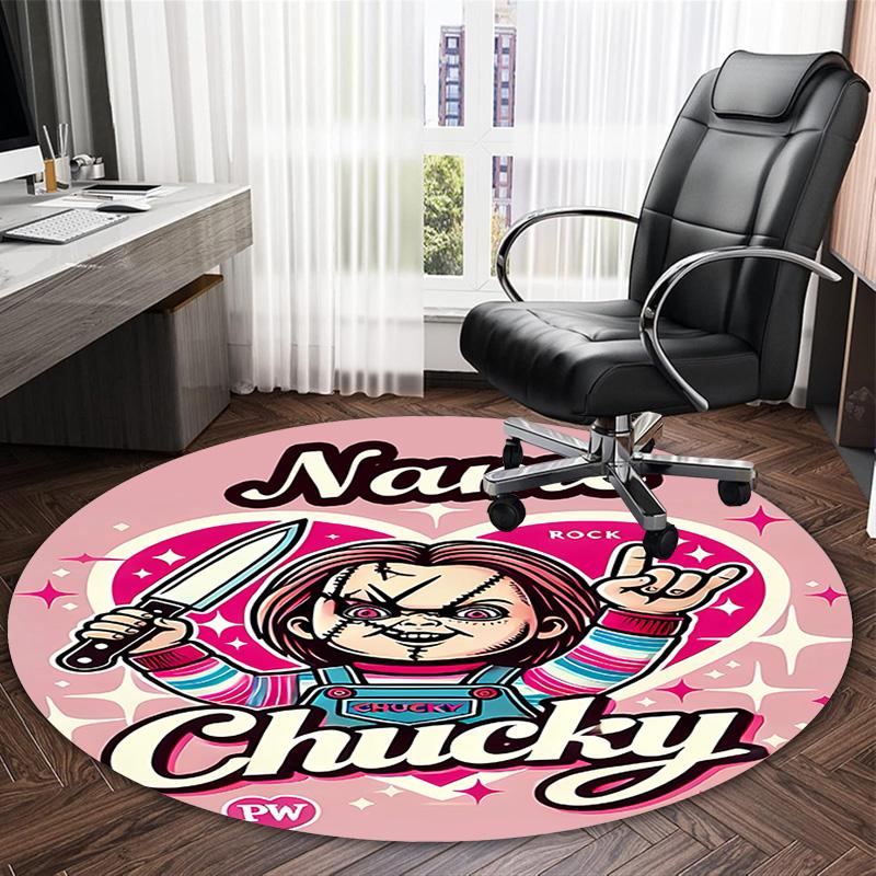 Customizable C-Chucky1 Round Non-Slip Carpet - Ideal for Garden, Picnic, Office, Perfect for Decoration, Suitable For All Seasons