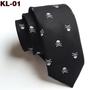 New 1200-Needle 6cm Narrow Skull Halloween Tie