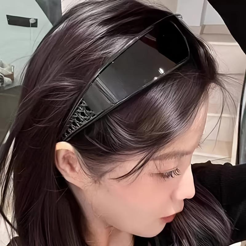 Y2K Futuristic Black Headband Glasses for Women & Men  Decorative Eyewear for Casual Attire
