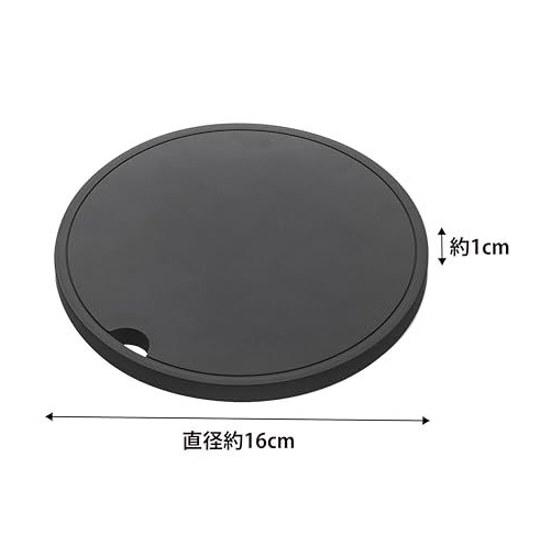 Yamazaki Silicone Pot Holder Round Black Approximately W16D16H1cm Tower Heat Resistant 2955