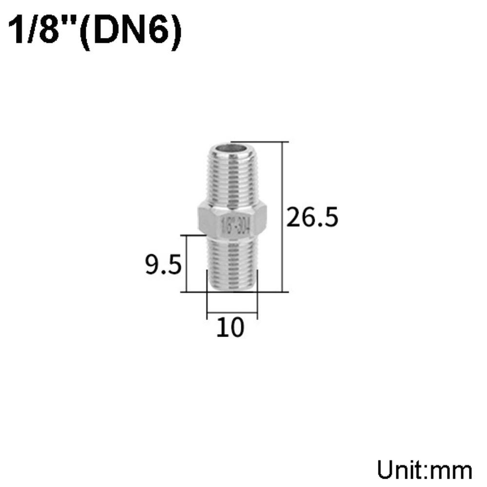 1/8 1/4 3/8 1/2 3/4 1" Pipe Fitting Connector Male Thread Stainless Pipe Fitting Pipe Coupler
