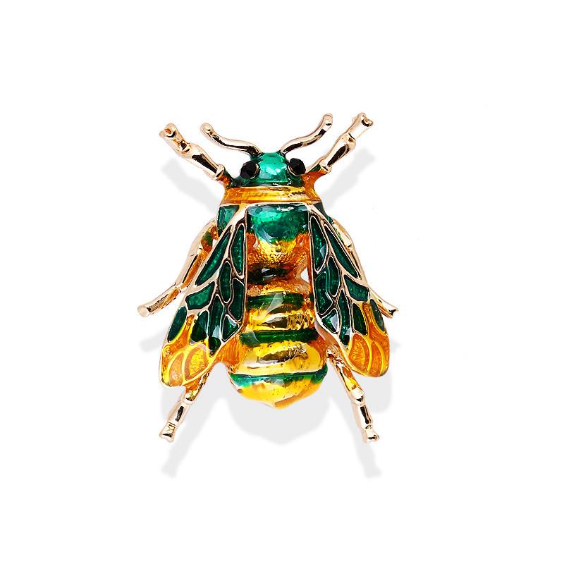 Vintage Bee Insect Brooches Colorful Enamel Rhinestone Animal Brooch Pin For Women Men  Statement Jewelry Accessories