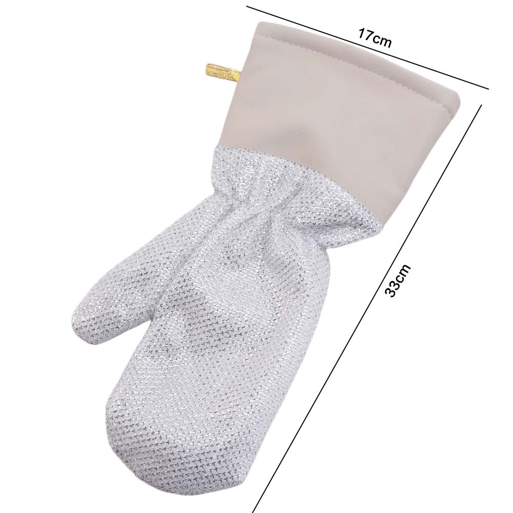 2 Paar Verlängerte Spülhandschuhe Verdickte Haushaltshandschuhe Silberdraht-Handschuhe Topfschrubben