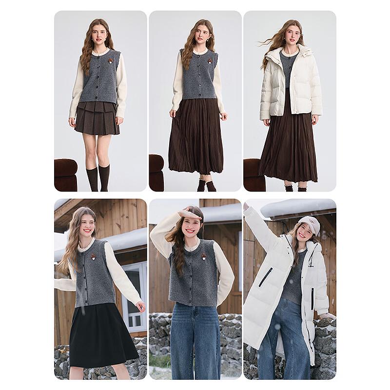 Betu Women's Plush Faux Two-Piece Sweater Top with Mushroom Brooch