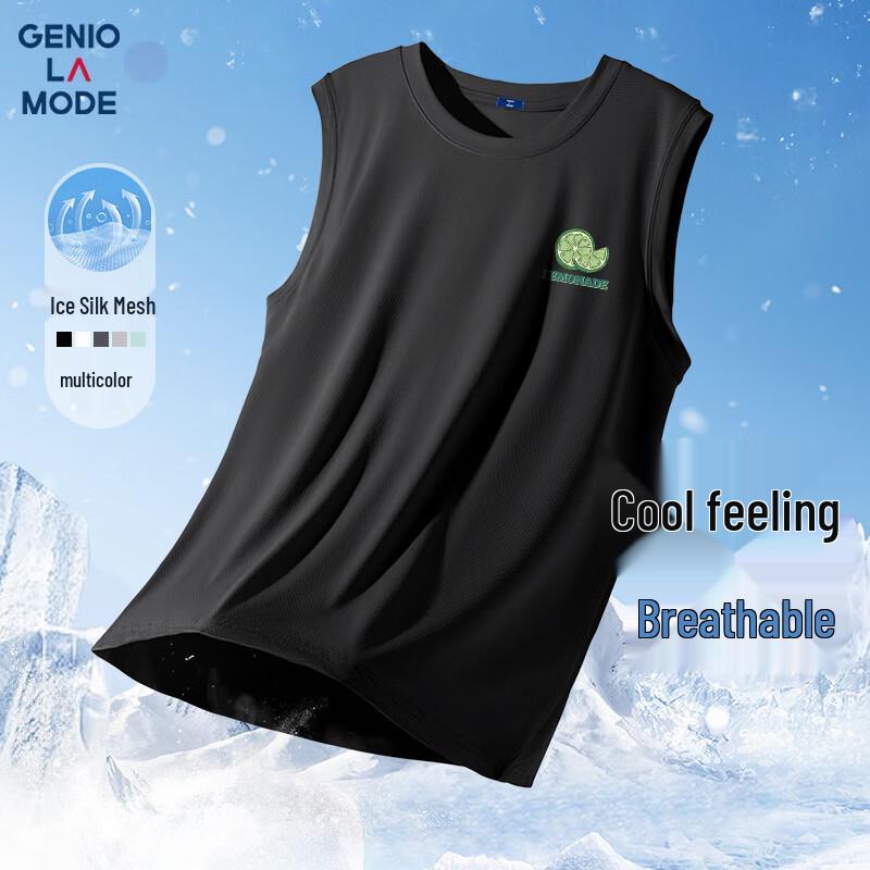 Мужской дышащий жилет GENIOLAMODE из ледяного шелка без рукавов XL