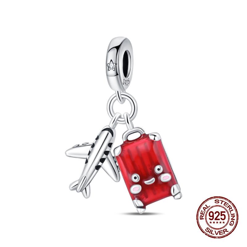 Klassischer Kupfer Eiffelturm Koffer Berühmte Sehenswürdigkeiten Charms Perlen Passend für 3mm Original Armbänder DIY Schmuck Geschenk