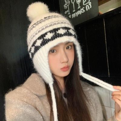 New Windproof Winter Knitted Hat Warm Thickened Coldproof No-brim Foldable Hat Foldable Korean Knitted Hat for Autumn Winter