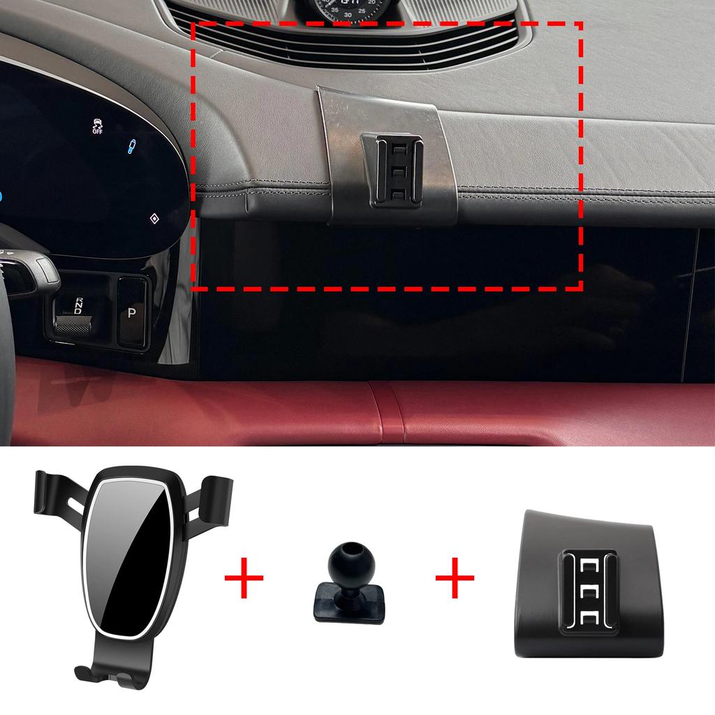 Support de téléphone personnalisé adapté pour Porsche Taycan 2019 2020 2021 – 2026, Base d'écran de tableau de bord, sans perceuse pour v