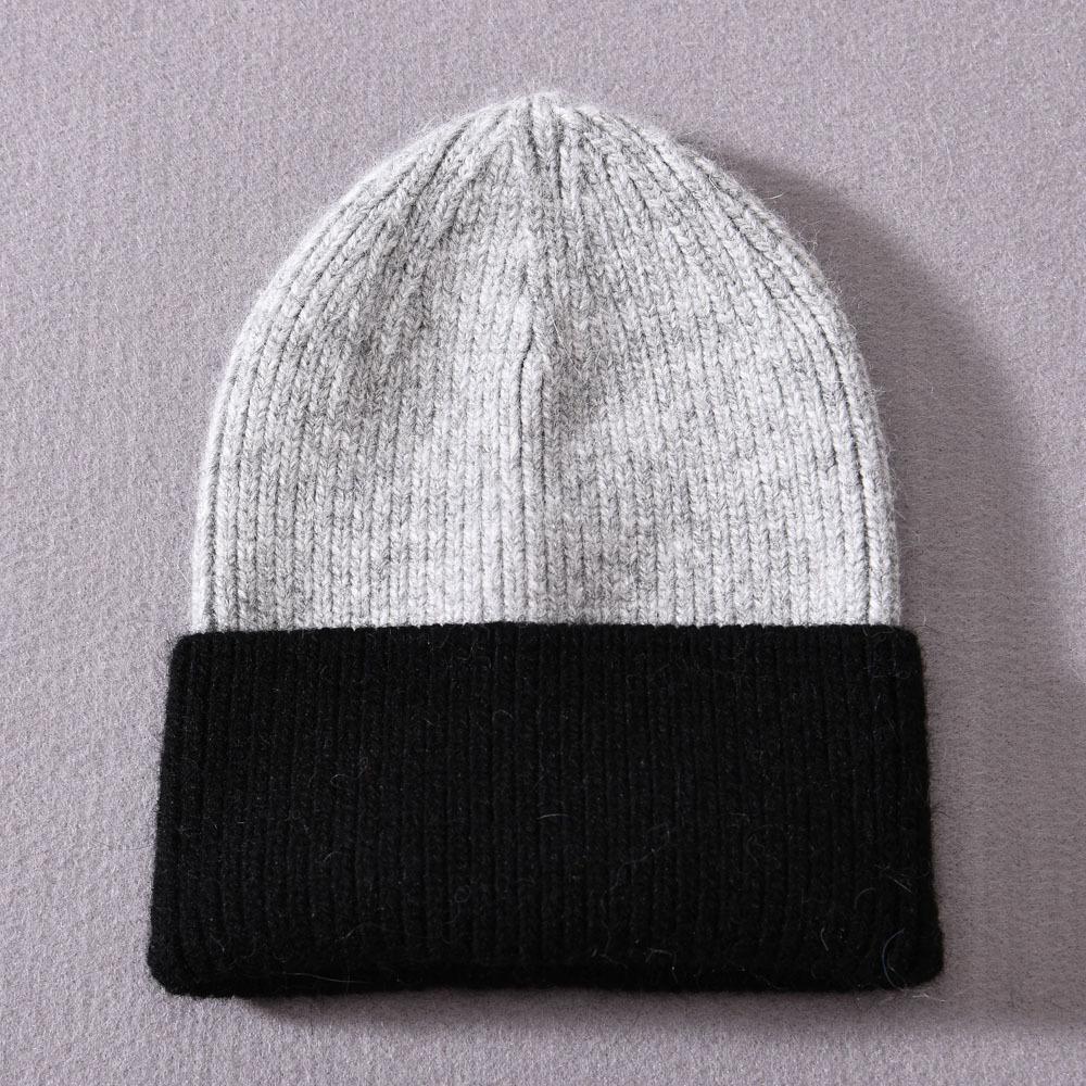 Children's Hat Rabbit Velvet Classic Striped Color Matching Knitted Hat Autumn and Winter Splicing Cute Wool Hat To Keep Warm