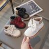 Autumn New Children's Shoes Beautiful Girls Butterfly-knot Casual Beauty Boots High Top Soft Leather Shoes Kids Girl I06044