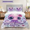 Octopus Pattern Bedding Quilt Set Quilt Cover Pillowcase Home Decoration Birthday Gift (1 * duvet cover + 2 * pillowcase, without core)