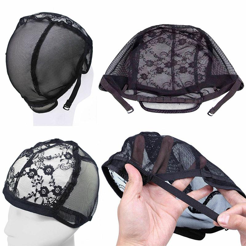 Lace Mesh Full Wig Cap Hair Net Weaving Caps For Making Wigs Adjustable Straps