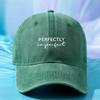1pc Vintage "Perfectly Imperfect" Washed Baseball Cap, Adjustable Snapback,Unisex Outdoor Hat for Men & Women,Casual Style