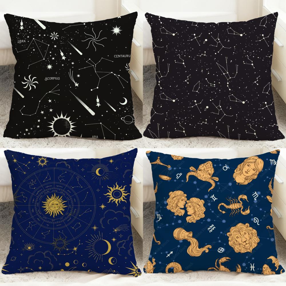 Constellation Pattern Cushion Cover Comfortable Reversible Pillow Cover Ideal for Car Sofa Bedroom Beyond