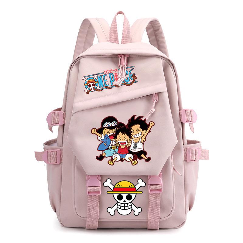 One Piece King Printed Backpack Elementary School Students Junior High School Students High School Students Large Capacity School Bag