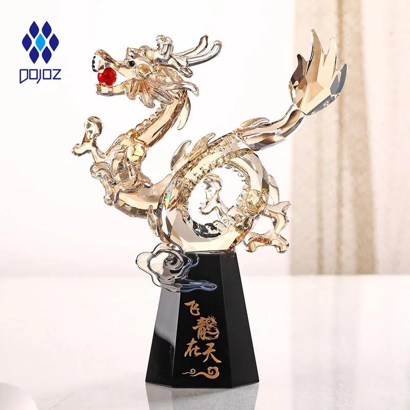 Crystal Flying Dragon Decoration Gift Box Christmas Gifts Living Room Office Desktop Home Decoration  Sculpture Handicrafts