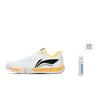 Li Ning Saga 2 Lite Rubber Cushioning, Wear Resistant Low Top Badminton Shoes Unisex White Yellow AYTT003-3