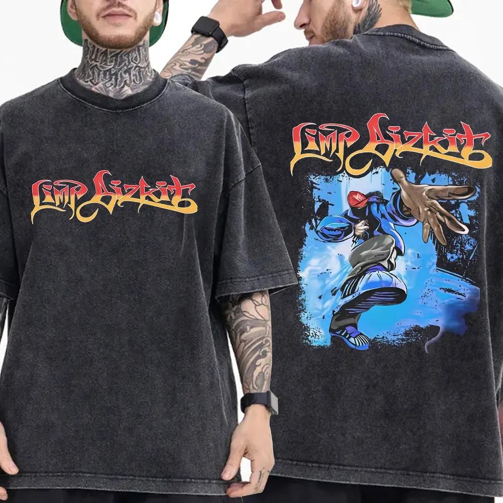 Limp Bizkit T-Shirts Washed Cotton Graphic Print Rock Band Tees LIMP BIZKIT S разноцветный