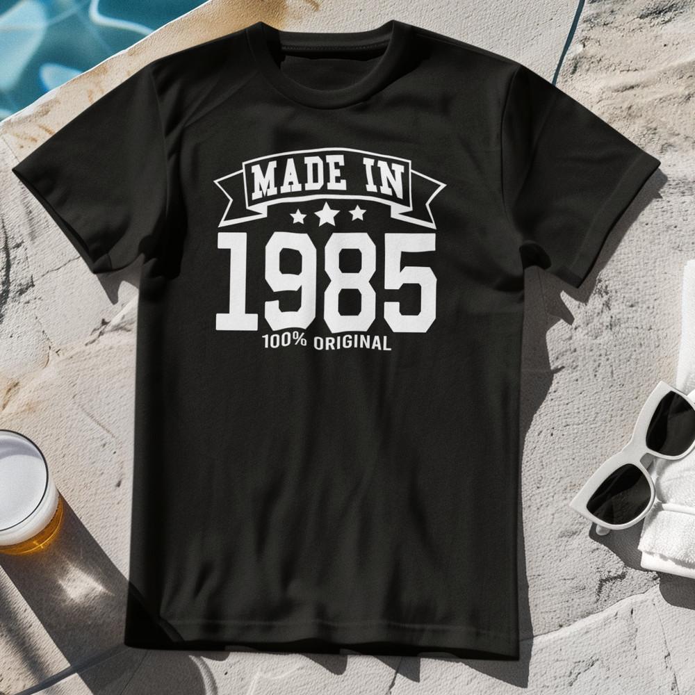 MADE IN 1985 T-SHIRT - birthday 80s gift dad mom present year of birth mens dob Unisex T-Shirt