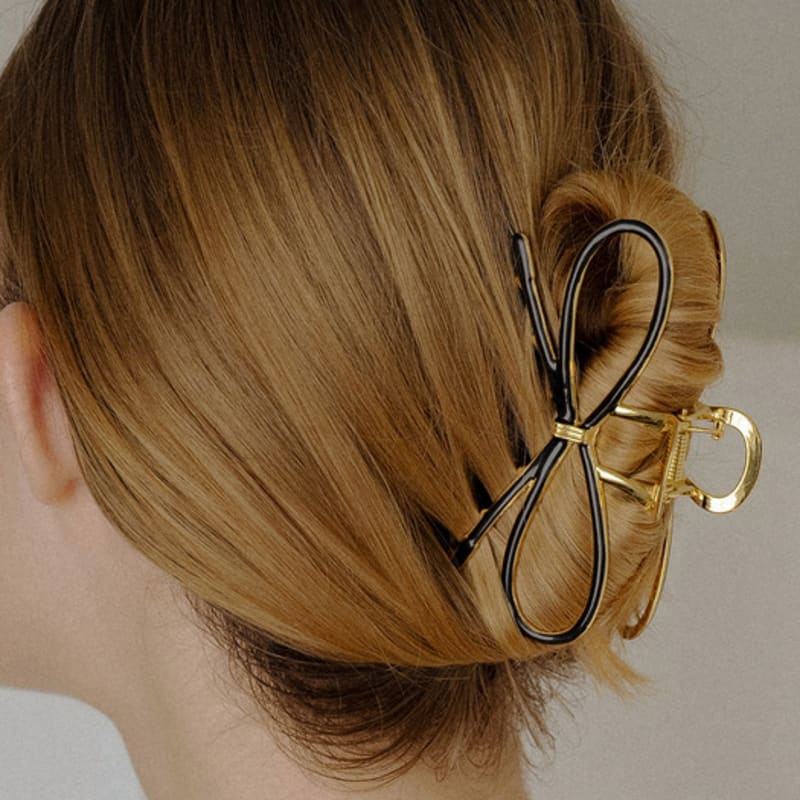 

HAS HLD024 Ribbon metal hair clip Ivory