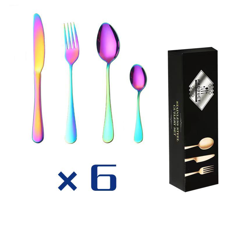 Stainless Steel 24-Piece Cutlery Set for 6 – Includes Knife, Fork, Spoon – Gift Boxed