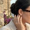 Pear Water Drop Zircon Hoop Earrings Mini Ear Buckle Light Luxury Teardrop Stud Earrings  Jewelry