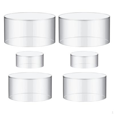 6 Pieces Buffet Jewelry Organizer Dessert Table Display Clear Storage Box Acrylic Round