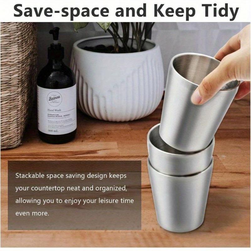 Stainless Steel Insulated Mugs Metal TumblWater Glasses Reusable Beer Cups for Camping Bbq Party Coffee(10oz-8Pcs)