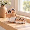 Warm Atmosphere Room Decor Parent-child Desktop Ornament Retro Style Miniature Animal Statue Owl Figurine for Desk Resin Figurines Micro Landscape,