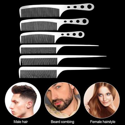 Silver Hairdressing Styling Comb Ultra-thin Metal Barber Comb New Anti Static Comb  Barber