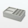 MUJI Overlapping Velvet Case Lattice for Acrylic W X 12cm D X Product 44596517 Cases, Gray, 15.5cm 2.5cm H, Number