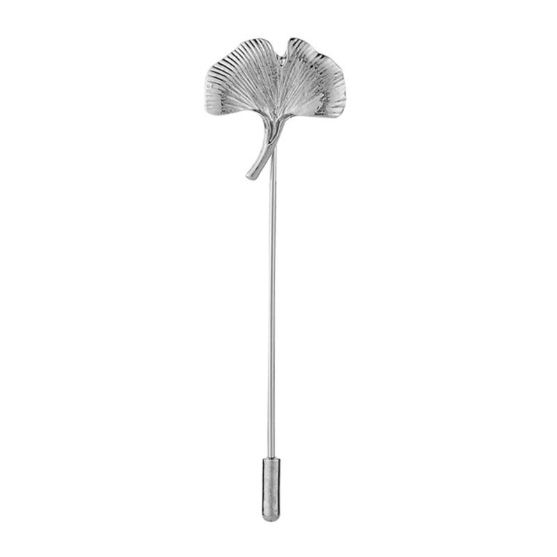 Fashionable Sophisticated Gingko Leaf Lapel Pin with Dripping Oil Designs Contrast Accessory for Party Supplies Costumes