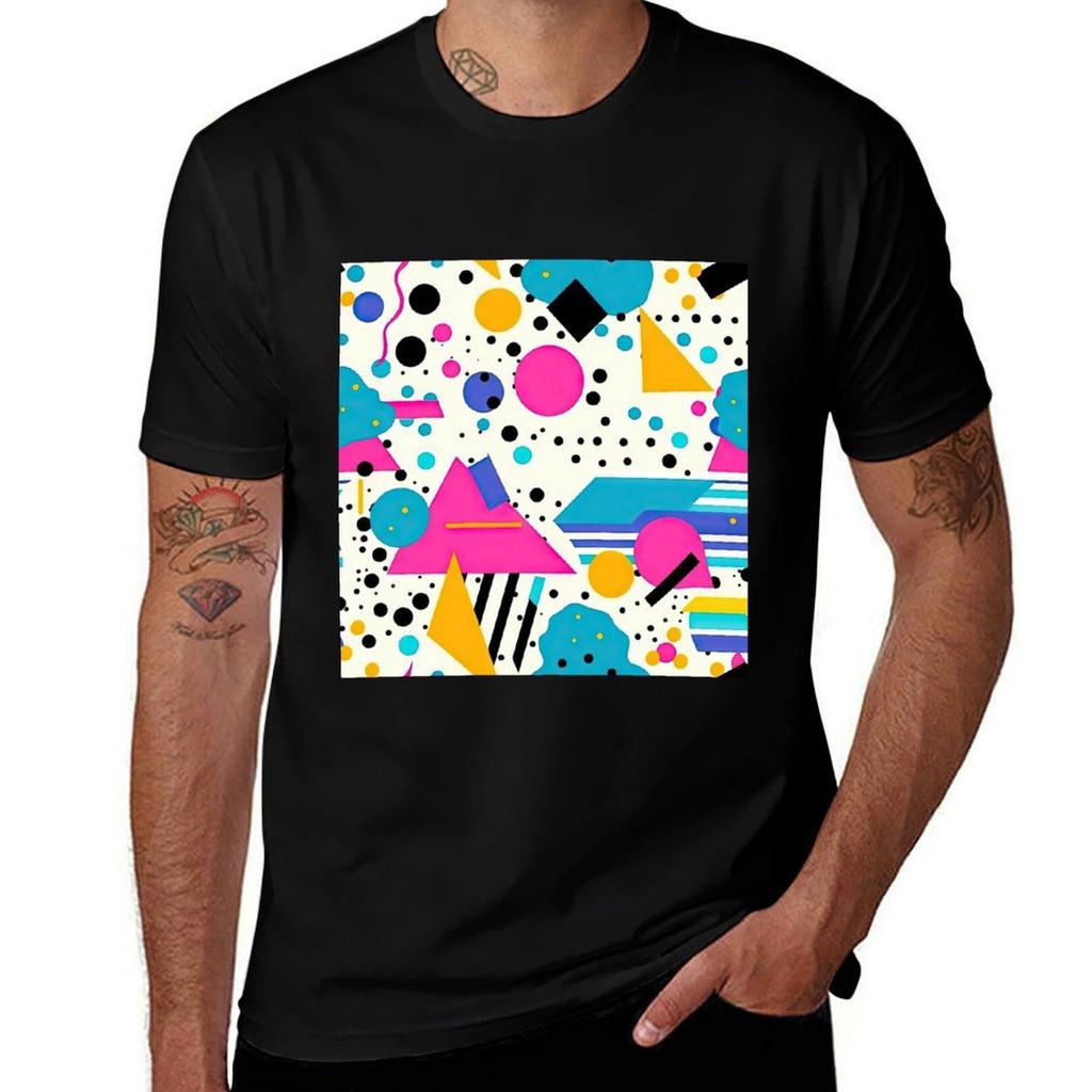 Retro 80s and 90s Pop Memphis Pattern TShirt Outdoor Sports Lightweight Tee
