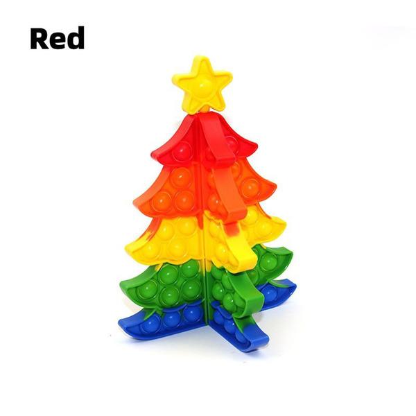 

DIY Рождественский орнамент Украшение Pop Bubble Fidget Сенсорная игрушка красный