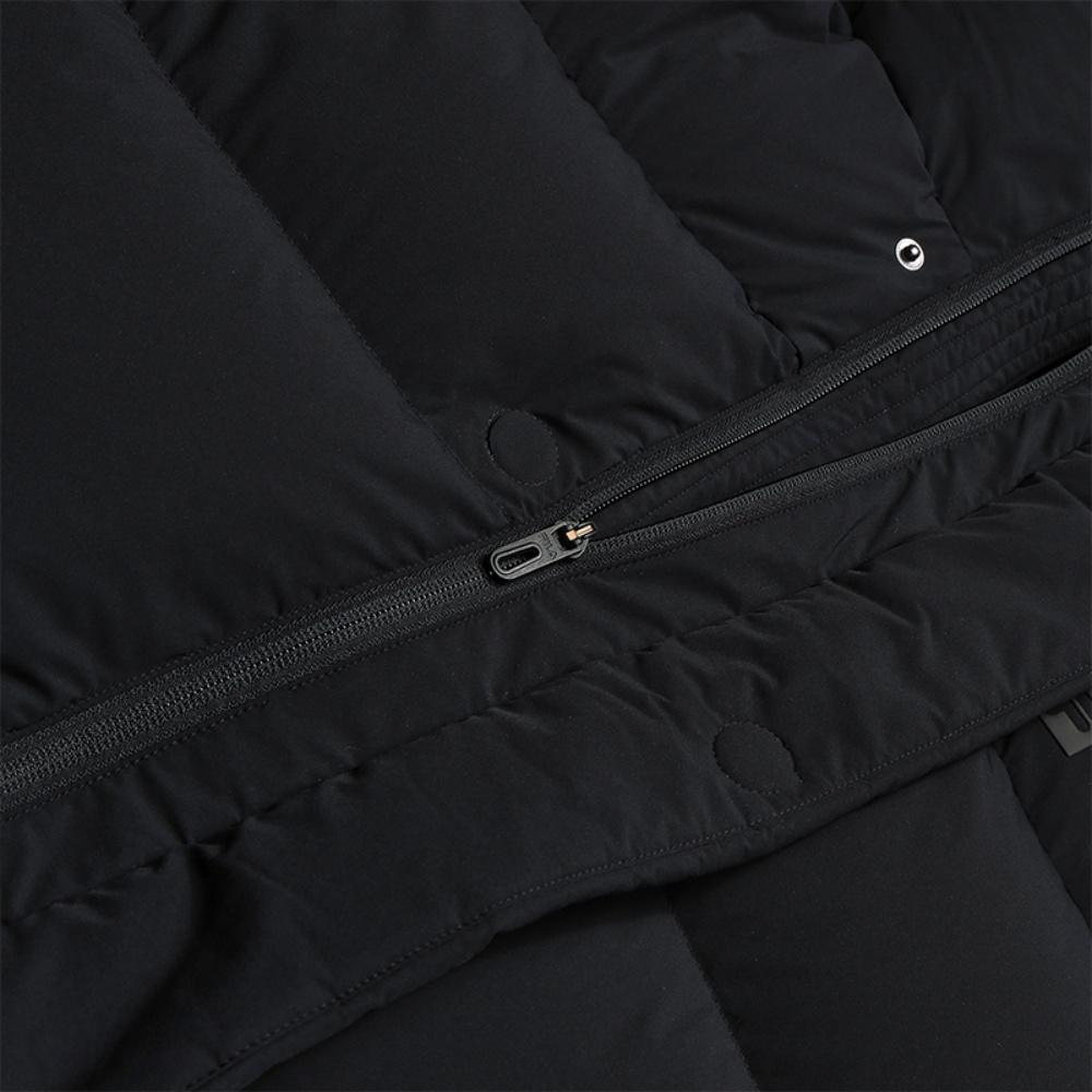 Fila Fitness Fashion Warm Comfortable Versatile Long Hooded Down Jacket Men Outerwear Deep-Black A11M541901FBK