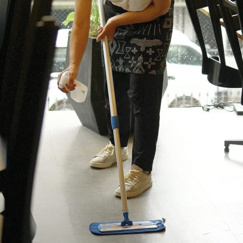 MQ Duotex Climate Smart Nordic Microfiber Mop Set, 30cm, Blue, with 1 Replacement Cloth and Spray Bottle