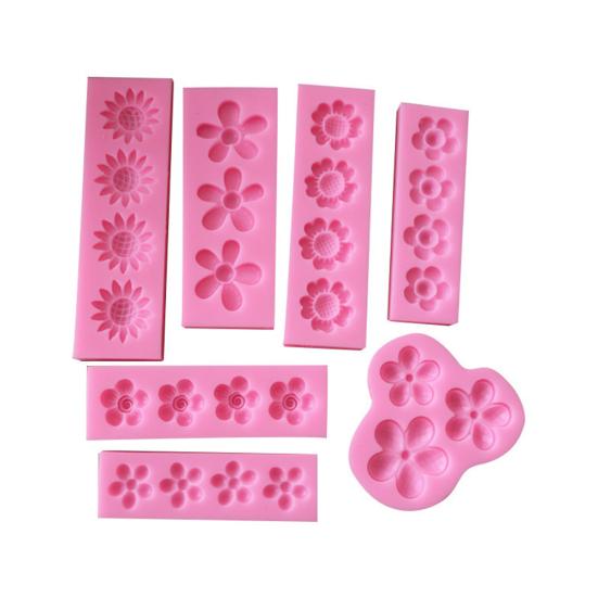 Cute Flower Mold Fondant Silicone Cake Decor Soap Chocolate Clay DIY Mould