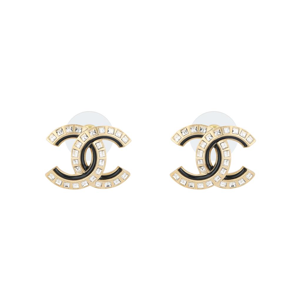 Chanel Double C Logo Design Metal Earrings Women earrings Gold ABC327-B15468-NU644